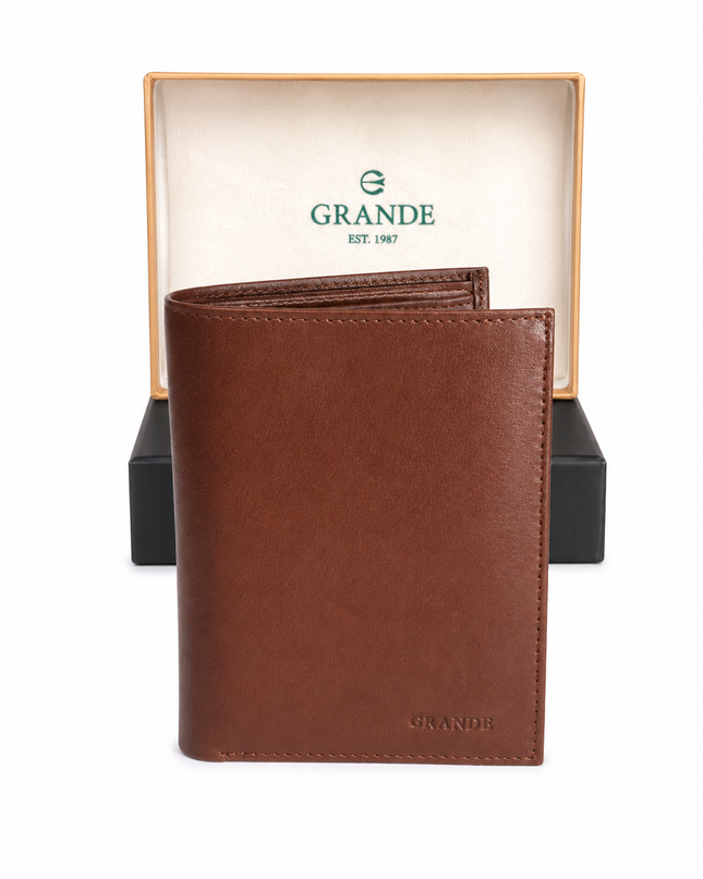 1411 Portefeuille Homme Grande 1411 – Marron Cuir Véritable