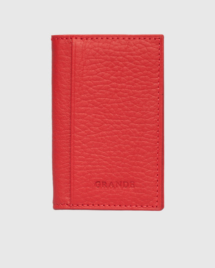 725 Porte-Cartes Rouge en Cuir Véritable – Élégance et Minimalisme