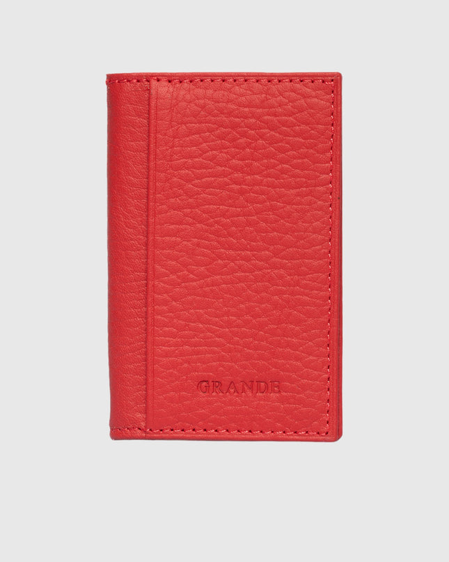725 Porte-Cartes Rouge en Cuir Véritable – Élégance et Minimalisme
