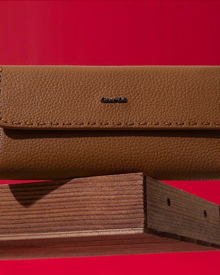 2732 Portefeuille Long Femme en Cuir Véritable – Grande Capacité Élégante