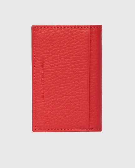 725 Porte-Cartes Rouge en Cuir Véritable – Élégance et Minimalisme