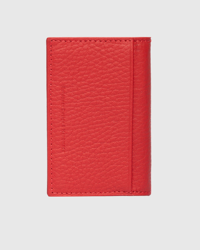 725 Porte-Cartes Rouge en Cuir Véritable – Élégance et Minimalisme