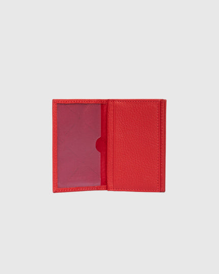 725 Porte-Cartes Rouge en Cuir Véritable – Élégance et Minimalisme