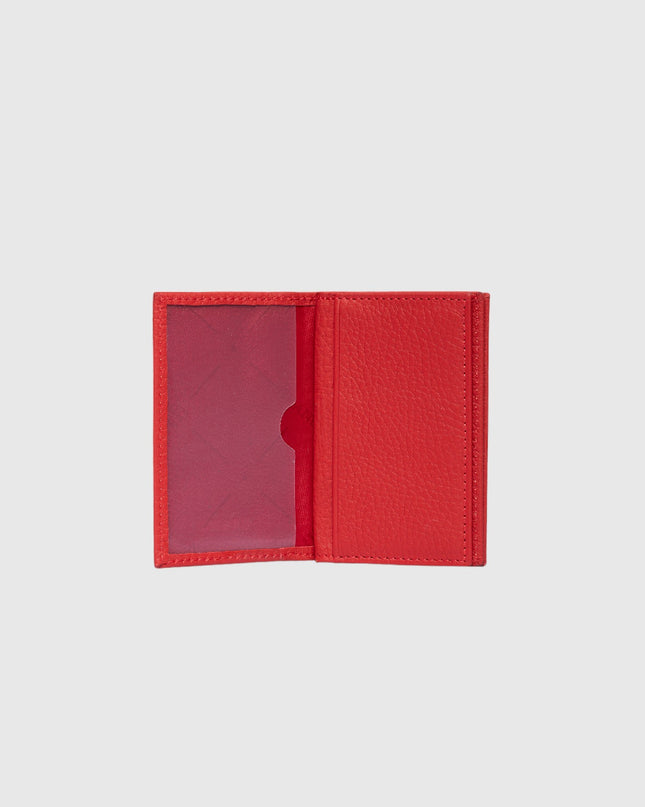 725 Porte-Cartes Rouge en Cuir Véritable – Élégance et Minimalisme