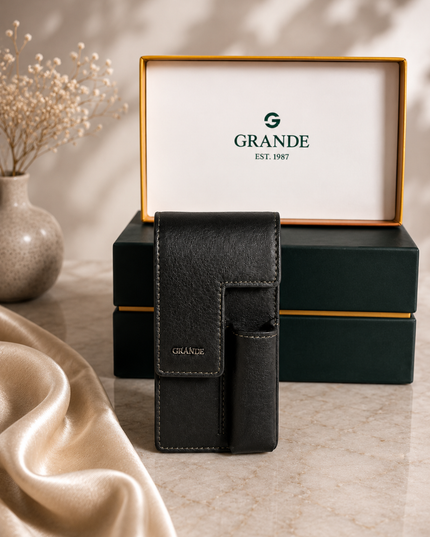 451 Étui Porte-Cigarettes en Cuir Élégant avec Compartiment Briquet