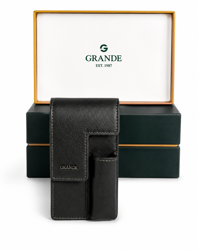 451 Étui Porte-Cigarettes en Cuir Élégant avec Compartiment Briquet
