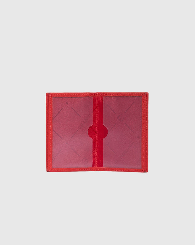725 Porte-Cartes Rouge en Cuir Véritable – Élégance et Minimalisme