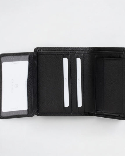 1502 Men's Genuine Black Leather Wallet – Elegance and Practicality