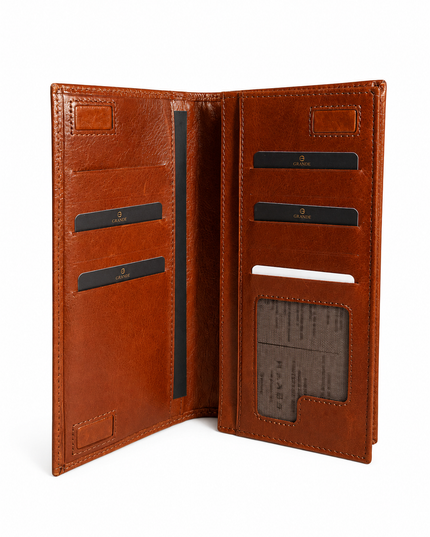 1764 Portefeuille Long Homme en Cuir Véritable – Grande Capacité avec Porte-Cartes et Compartiment Billets