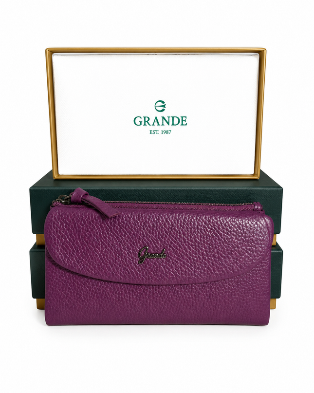 2602 Portefeuille Femme Grande® | Grand Format Zippé avec Compartiments Cartes & Monnaie