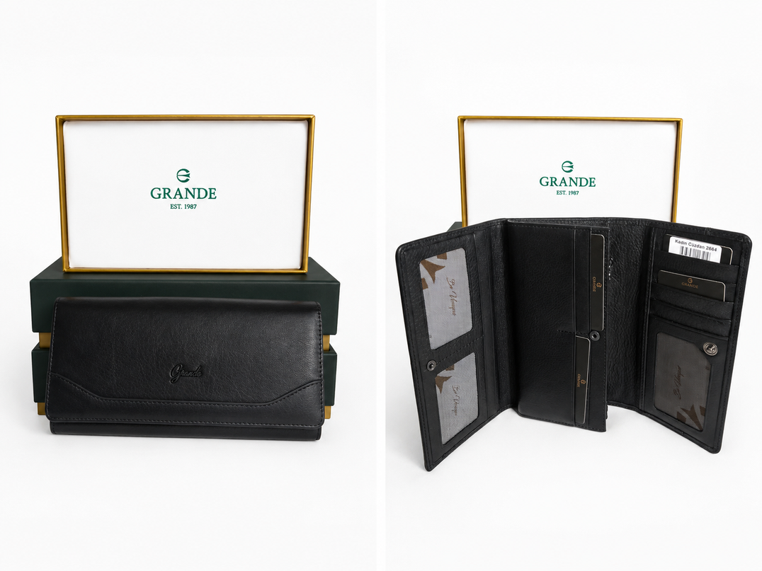 2664 Portefeuille Femme Grande® | Grande Capacité, Compartiments Cartes & Poche Zippée