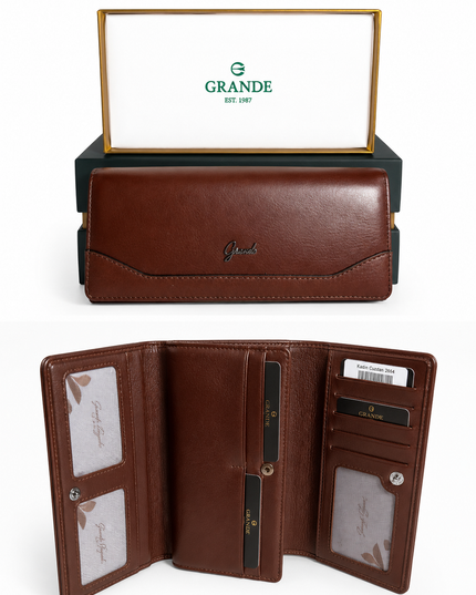 2664 Portefeuille Femme Grande® | Grande Capacité, Compartiments Cartes & Poche Zippée