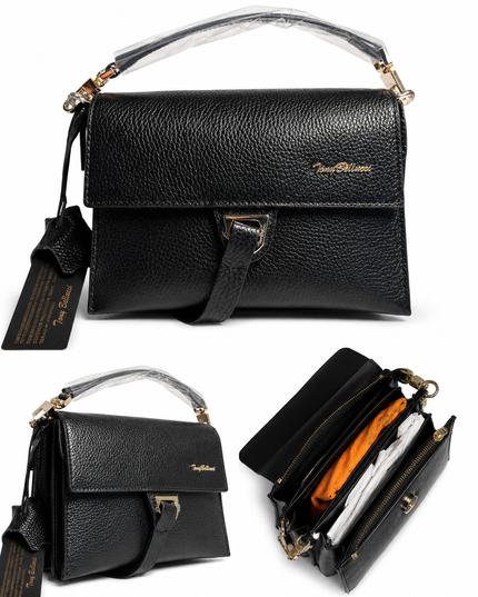 855 281 BLACK Sac à Main Femme Tony Bellucci – Cuir Véritable Noir