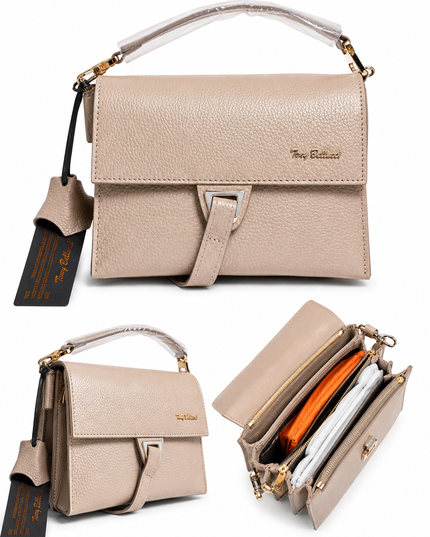 855 219 OPEN MINK Sac à Main Femme Tony Bellucci – Cuir Véritable Beige