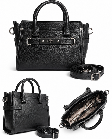 731 281 BLACK Sac à Main Femme Tony Bellucci – Cuir Véritable Noir