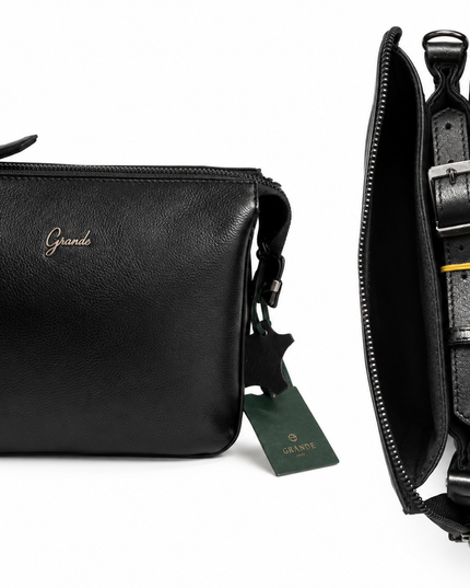 9023 Pochette Grande® en Cuir Élégante – Noir Intemporel