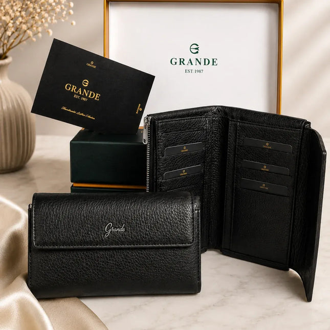 Alessia Grande® – Portefeuille Cuir Femme Premium