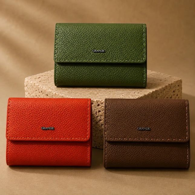 Grande® Sandra – Le Portefeuille Compact en Cuir Véritable