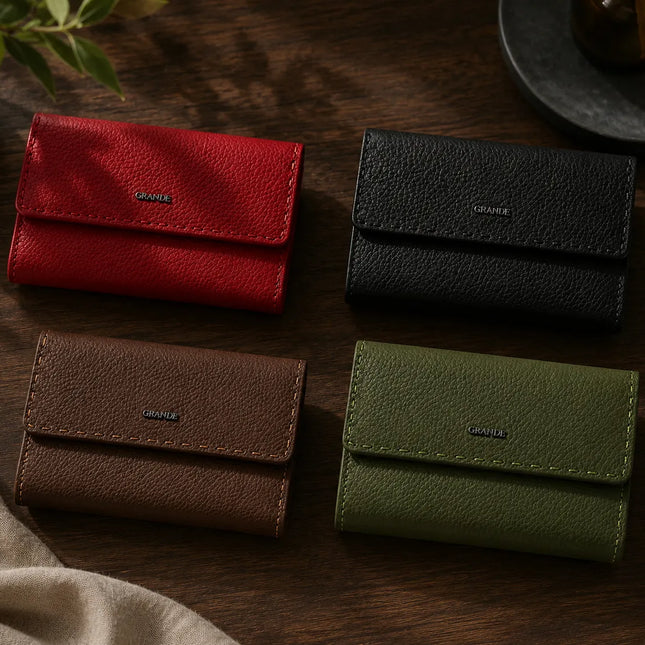 Grande® Sandra – Le Portefeuille Compact en Cuir Véritable